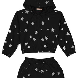 Conjunto Infantil Jaqueta e Shorts Preto