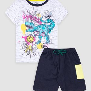 Conjunto Infantil Masculino Meia Malha Jet Preto