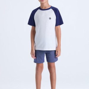 Conjunto Infantil Masculino Raglan Azul