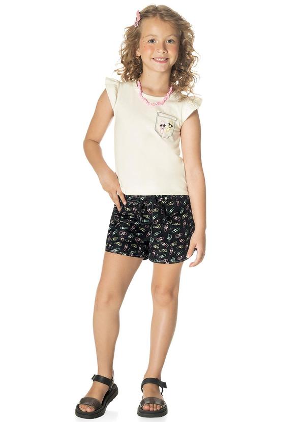 Conjunto Infantil Menina Clips Bege