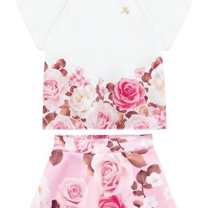 Conjunto Infantil Menina Flores Branco