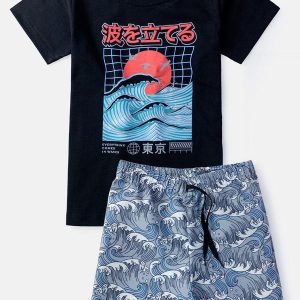 Conjunto Masculino Ondas Preto
