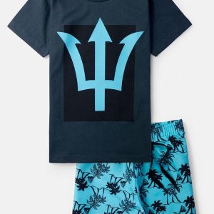 Conjunto Masculino Square Tridente Chumbo