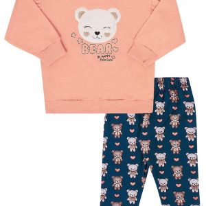 Conjunto Moletinho Menina Laranja