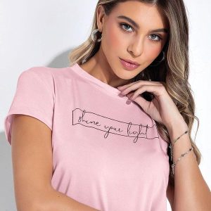 Cropped Shine Your Light em Malha de Poliéster