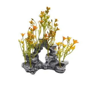 Enfeite para Aquário Rocha com Plantas Aquária - Único