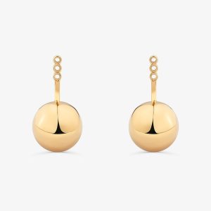 Extensor de Brinco Esfera em Ouro Amarelo 18k