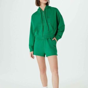 Jaqueta Feminina em Moletom Hering e Nv Verde