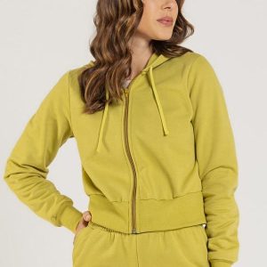 Jaqueta Feminina em Moletom Verde