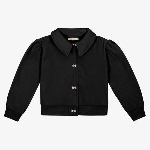Jaqueta Infantil Feminina em Suede Preto