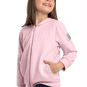 Jaqueta Infantil em Moletom Rosa
