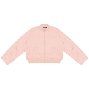 Jaqueta Juvenil Feminina com Pelo Rosa