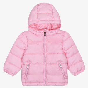 Jaqueta Puffer Infantil com Capuz Rosa