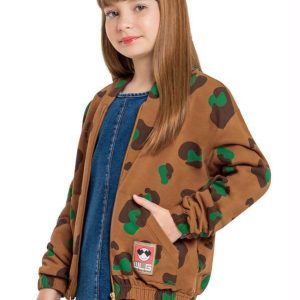Jaqueta de Menina em Molecotton Marrom