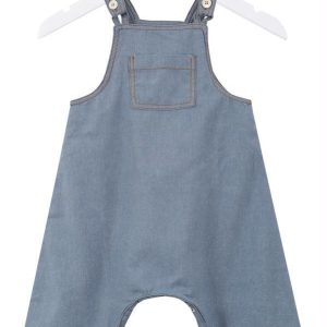 Jardineira Jeans Bebê Azul