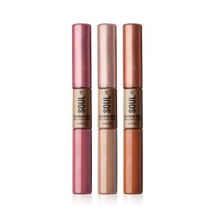 Kit 3 Sombras para olhos Soul Duo Rosa, Dourado e Terracota