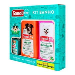 Kit Banho Sanol Dog Shampoo, Condicionador e Colônia - 500 ml