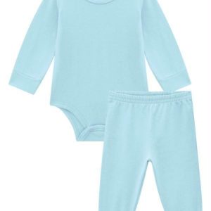 Kit Body e Calça Unissex de Cotton Azul