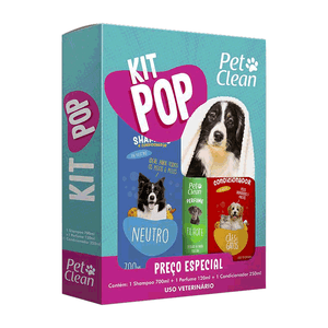 Kit Pop Shampoo, Condicionador e Perfume Pet Clean - Único