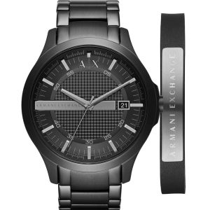 Kit Relógio Armani Exchange Masculino Com Pulseira AX7101B1KJ02G1GX