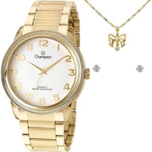 Kit Relógio Champion Feminino com Colar e brincos CN29490B