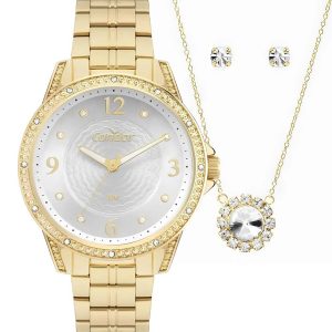 Kit Relógio Condor Feminino com Colar e Brinco CO2036MXV/K4K