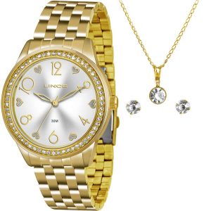 Kit Relógio Lince Feminino Colar e Brincos LRG4370LK169S2KX