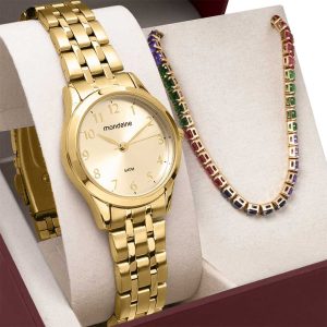 Kit Relógio Mondaine Feminino Com Pulseira 32608LPMKDE1K2