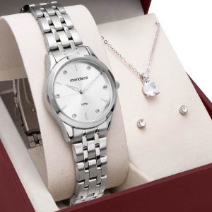 Kit Relógio Mondaine Feminino com Colar e Brincos 32610L0MKNE2K1