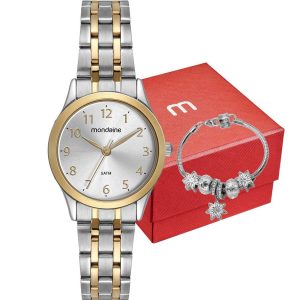 Kit Relógio Mondaine Feminino com Pulseira 32608LPMKBE3K3
