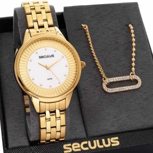 Kit Relógio Seculus Feminino Com Pulseira 77177LPSKDS1K2