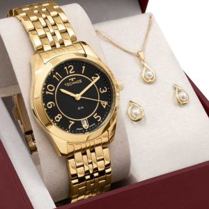Kit Relógio Technos Feminino Boutique com Colar e Brincos 2115KNJS/K4P