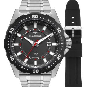 Kit Relógio Technos Masculino Racer Troca Pulseira 2315LBC/T1P