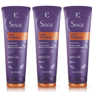 Kit Siàge Liso Intenso Shampoo 3 Unidades Nova Versão