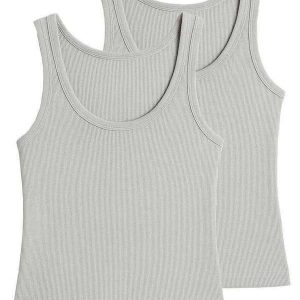 Kit com 2 Blusas Feminina Regata Hering N1te Mescla
