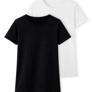 Kit com 2 Camisetas Feminina Hering 0241 Preto-Branco