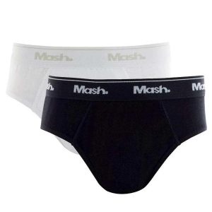 Kit com 2 Cuecas Slip Mash 113.04 Infantil Pt00-Branco/Preto
