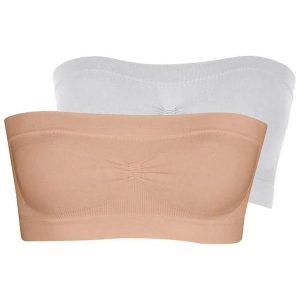 Kit com 2 Faixas sem Aro e sem Bojo Loba 44000-001 Natural-Branco
