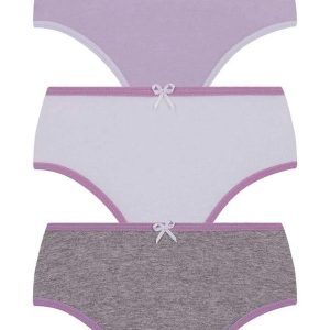Kit com 3 Calcinhas Lobinha 18101-089 Infantil 0902-Cinza-Branco-Preto