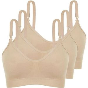 Kit com 3 Sutiã sem Aro e sem Bojo Loba 41028-001 Taça B Natural