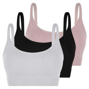 Kit com 3 Tops sem Aro e sem Bojo Loba 41018-001 Branco-Preto-Nude