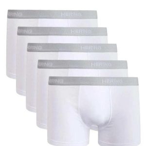 Kit com 5 Cuecas Boxer Hering 77qu Noa-Branco
