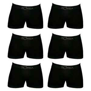 Kit com 6 Cuecas Boxer Zorba 781 Preto