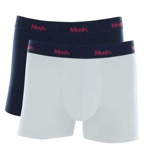 Kit/2 Cueca Boxer Mash 110.26 Az08-Marinho/Branco