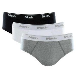 Kit/3 Cueca Slip Mash 010.04 Cz05-Preto/Branco/Cinza
