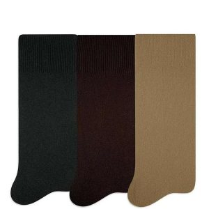 Kit/3 Meia Selene 3033-001 999-Preto/Cafe/Kaki