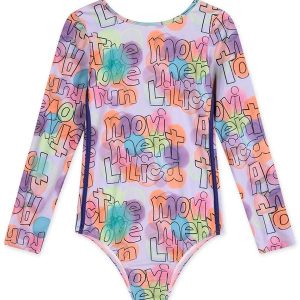 Maiô Manga Longa com Proteção Uv Infantil Menina