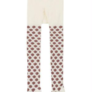 Meia Calça Estampa Florpixel Branca