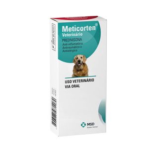 Meticorten 20 mg MSD Anti-inflamatório para Cães - 10 comprimidos