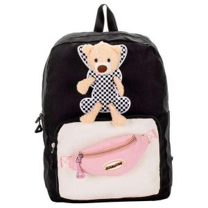 Mochila Feminina Arara Dourada - Ry6679 - Preto